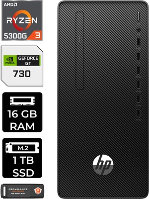 Hp 295 G9 Amd Ryzen 3 5300G 16GB 1tb SSD GT730/4GB W11H 6D391EA Masaüstü Bilgisayar & Per4 USB Bellek 6D391EAP363