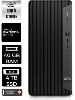 Hp Pro Tower 400 G9 Intel Core I7 12700 40GB 4tb SSD RX550/4GB W11P 6U3M9EA Masaüstü Bilgisayar & Per4 USB Bellek 6U3M9EAP440