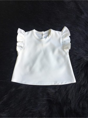 Bertuğ Bebek Kız Çocuk Bebek Kırık Beyaz Üst Bluz