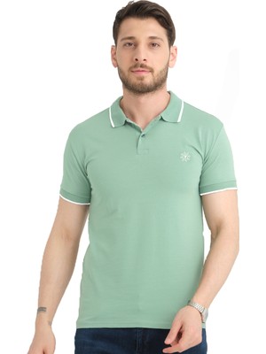 Varetta Erkek Su Yeşili Polo Yaka Yazlık Pamuklu Kısa Kollu T Shirt