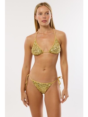 Ayyıldız 4607 Gold Pul Payetli Bikini Takımı