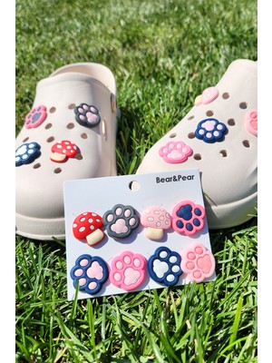 Bear & Pear 8 Adet Pati Figür Crocs Aksesuar Jibbitz Terlik Süsü