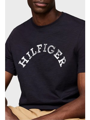 Tommy Hilfiger Logolu Bisiklet Yaka % 100 Pamuk Regular Fit Erkek T-Shirt MW0MW34432 Dw5