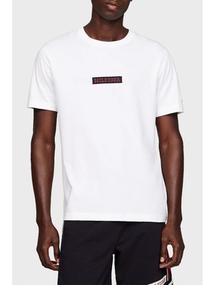 Tommy Hilfiger Logolu Bisiklet Yaka % 100 Pamuk Regular Fit Erkek T-Shirt MW0MW34373 Ybr