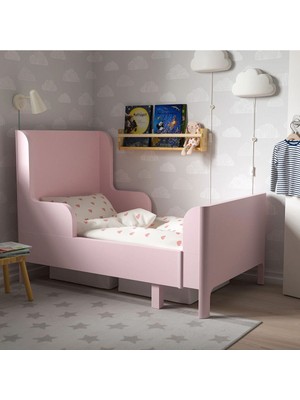 IKEA Busunge Uzayabilen Çocuk Karyolası, Açık Pembe Renk Meridyendukkan 80X200 cm