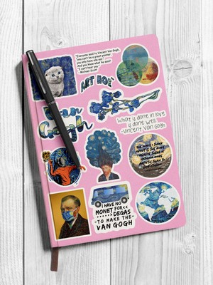 Sweet Twins Van Gogh Temalı Laptop Notebook Tablet Sticker Set 8