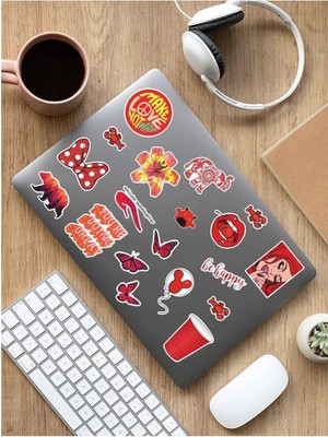 Sweet Twins - Vsco Red Laptop Notebook Tablet Sticker Set 4