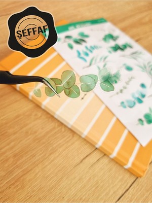 Sweet Twins - Şeffaf Floral & Leaf Temalı Laptop Notebook Telefon Tablet Ajanda Sticker Seti