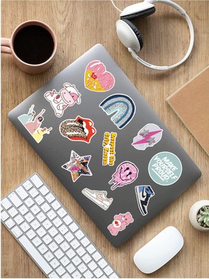 Sweet Twins Good Vibes Temalı Laptop Notebook Tablet Sticker Set 5 Uyumlu