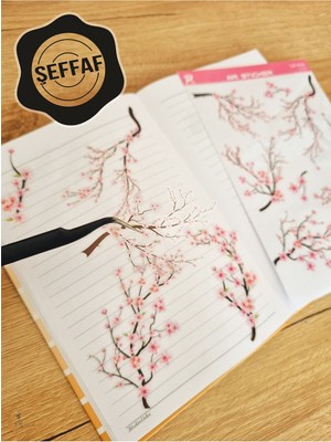 Sweet Twins - Şeffaf Floral & Leaf Temalı Laptop Notebook Telefon Tablet Ajanda Sticker Seti