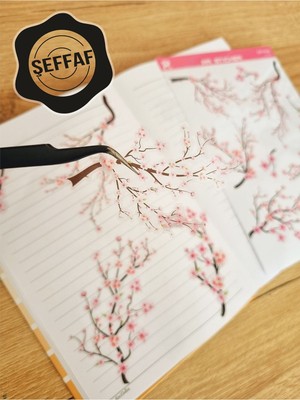 Sweet Twins - Şeffaf Floral & Leaf Temalı Laptop Notebook Telefon Tablet Ajanda Sticker Seti