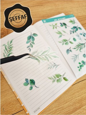 Sweet Twins - Şeffaf Floral & Leaf Temalı Laptop Notebook Telefon Tablet Ajanda Sticker Seti