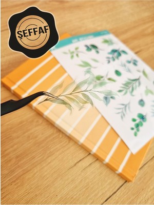 Sweet Twins - Şeffaf Floral & Leaf Temalı Laptop Notebook Telefon Tablet Ajanda Sticker Seti