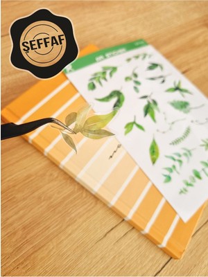 Sweet Twins - Şeffaf Floral & Leaf Temalı Laptop Notebook Telefon Tablet Ajanda Sticker Seti