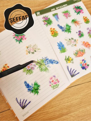 Sweet Twins - Şeffaf Floral & Leaf Temalı Laptop Notebook Telefon Tablet Ajanda Sticker Seti