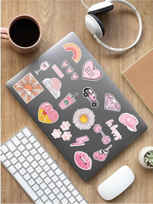 Sweet Twins - Vsco Pink Laptop Notebook Tablet Sticker Set 5