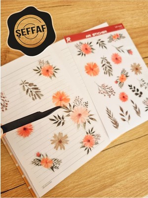 Sweet Twins - Şeffaf Floral & Leaf Temalı Laptop Notebook Telefon Tablet Ajanda Sticker Seti