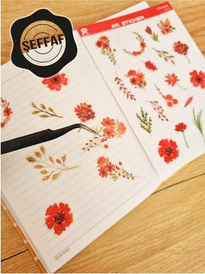 Sweet Twins - Şeffaf Floral & Leaf Temalı Laptop Notebook Telefon Tablet Ajanda Sticker Seti