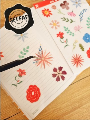 Sweet Twins - Şeffaf Floral & Leaf Temalı Laptop Notebook Telefon Tablet Ajanda Sticker Seti