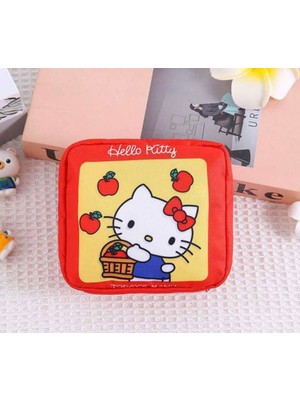 Syn İletişim Hello Kitty Cinnamoroll Kuromi My Melodi Makyaj Ped Kozmetik Çantası Düzenleyici 13 x 13 cm