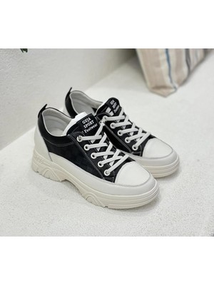 Benetton Guja 24Y314 Gizli Topuk Deri Kadın Sneaker Ayakkabı