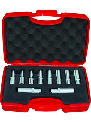 Izeltaş 1/2" 10 Parça Altı Köşe Derin Lokma Anahtar Takımı 1108006010