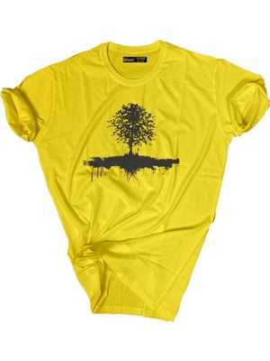 Bluu  Baskılı Tişört Outdoor Normal Kalıp Tshirt