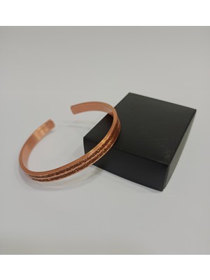 Elden Eve Bakır Ayete’l Kürsi Yazılı Bakır Bileklik LZRB0002-1