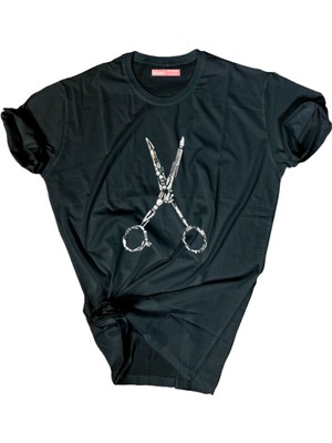 Bluu  Baskılı Tişört Outdoor Normal Kalıp Tshirt