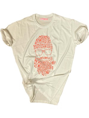 Bluu  Baskılı Tişört Outdoor Normal Kalıp Tshirt