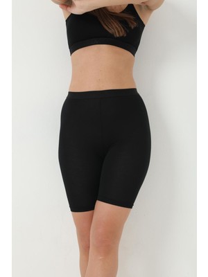 Marmara Qumasch Bambu Kadın Diz Üstü Tayt Siyah - 2xl