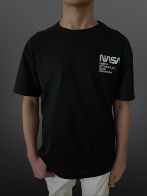 Velox Home Nasa Baskılı Bisiklet Yaka T-Shirt