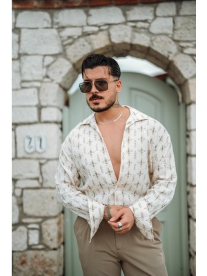 Outfit-Man Erkek Kroşe Oversize Gömlek Kahve