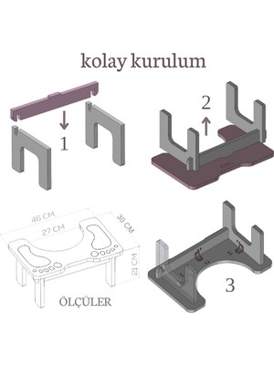 Akçe Home Klozet Çömelme Ayak Taburesi, Wc Basamak, Wc Tuvalet Taburesi, Klozet Ayaklığı