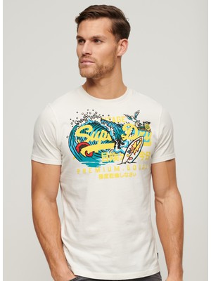 Superdry Bisiklet Yaka Baskılı Beyaz Erkek T-Shirt M1011916A71D_LA Vl Graphıc T Shırt