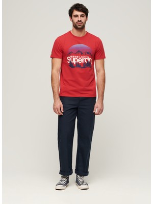 Superdry Bisiklet Yaka Baskılı Kırmızı Erkek T-Shirt M1011982A9QZ_GREAT Outdoors Graphıc