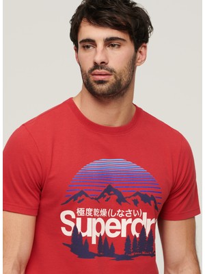 Superdry Bisiklet Yaka Baskılı Kırmızı Erkek T-Shirt M1011982A9QZ_GREAT Outdoors Graphıc