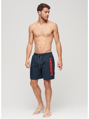 Superdry Lacivert Erkek Şort Mayo M3010236AZRN_SPORT Graphıc 17 Swım