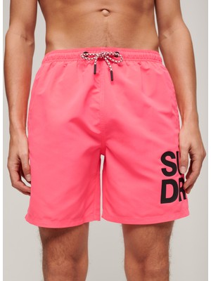 Superdry Pembe Erkek Şort Mayo M3010228AMBC_SPORTSWEAR Logo 17 Sw