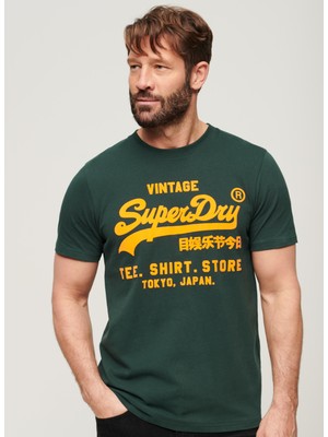 Superdry Bisiklet Yaka Baskılı Petrol Erkek T-Shirt M1011922A27E_NEON Vl T Shırt