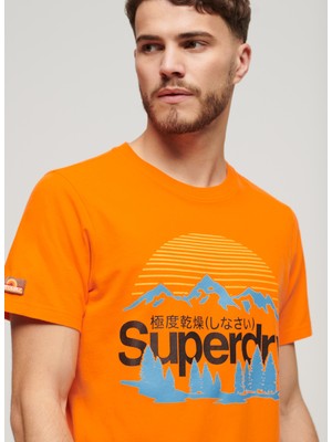 Superdry Bisiklet Yaka Baskılı Turuncu Erkek T-Shirt M1011911AP2T_GREAT Outdoors Nr Grap