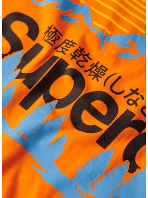 Superdry Bisiklet Yaka Baskılı Turuncu Erkek T-Shirt M1011911AP2T_GREAT Outdoors Nr Grap