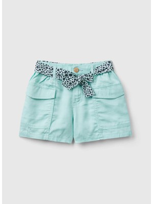 Benetton Normal Su Yeşili Kız Çocuk Şort 4SEXG9023