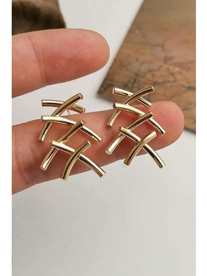 By Zeyna Aksesuar Kadın Özel Tasarım 4 cm Küpe 002