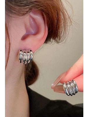 By Zeyna Aksesuar Kadın Özel Tasarım 1.5 cm Küpe-