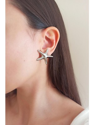 By Zeyna Aksesuar Kadın Özel Tasarım Deniz Yıldızı Model Küpe