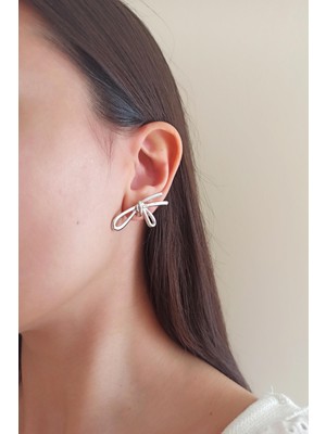 By Zeyna Aksesuar Kadın Özel Tasarım Kurdele Model Küpe