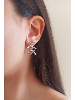 By Zeyna Aksesuar Kadın Özel Tasarım 4 cm Küpe 0025