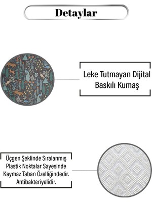 MarkaEv Koyu Tonlu Doğa Desen Dijital Baskılı Zenit Kilim