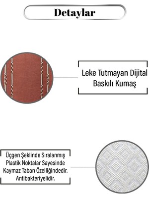 MarkaEv Kiremit Rengi Üstüne Krem Çerçeve Desen Dijital Baskılı Zenit Kilim